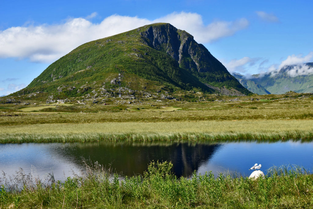 Norwegia, Lofoty, trekking. Hoven, wyspa Gimsoya.
