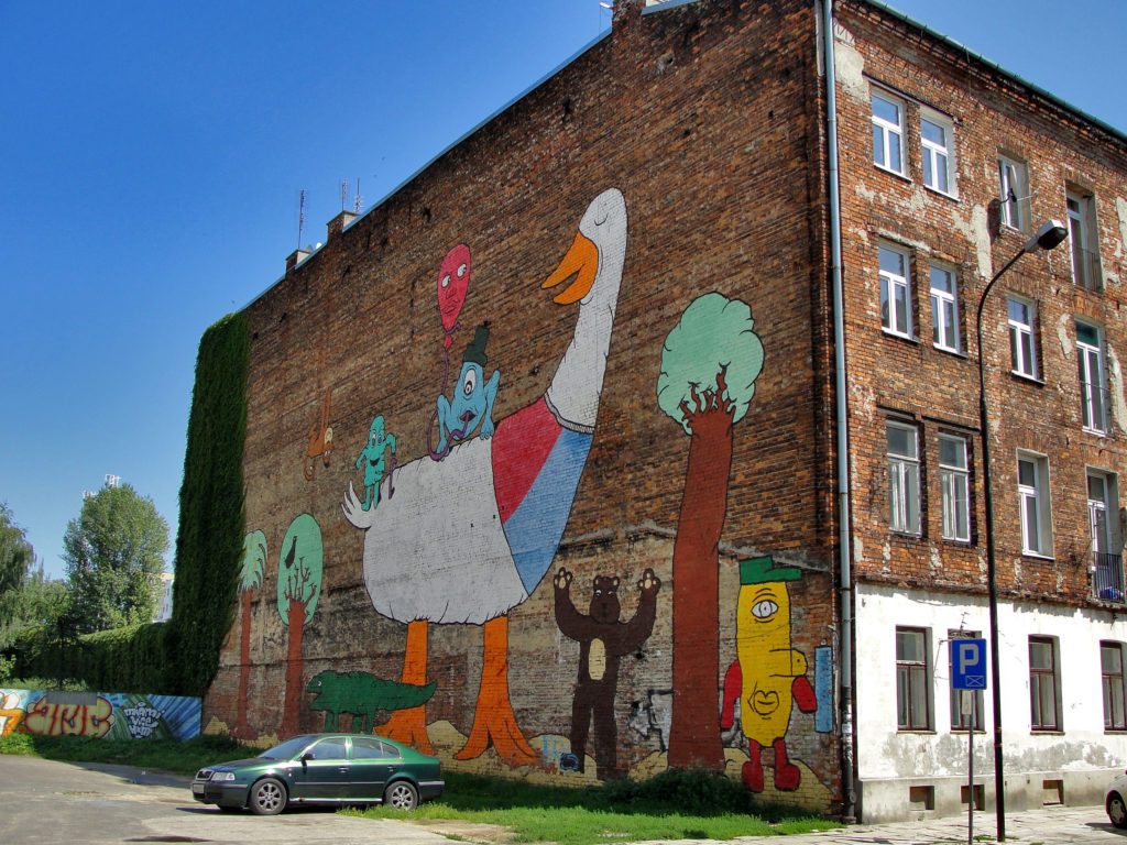 Warszawa, ciekawe i nietypowe miejsca. Mural ulica Brzeska.