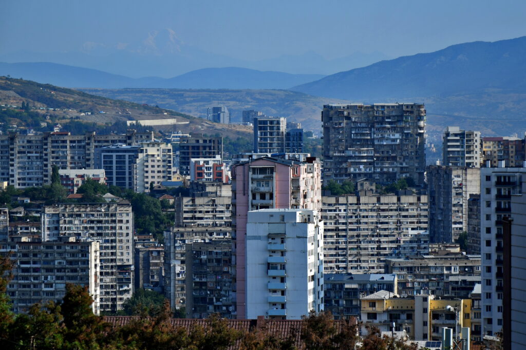 Tbilisi widok na Kazbek Swanetia Blokowisko
