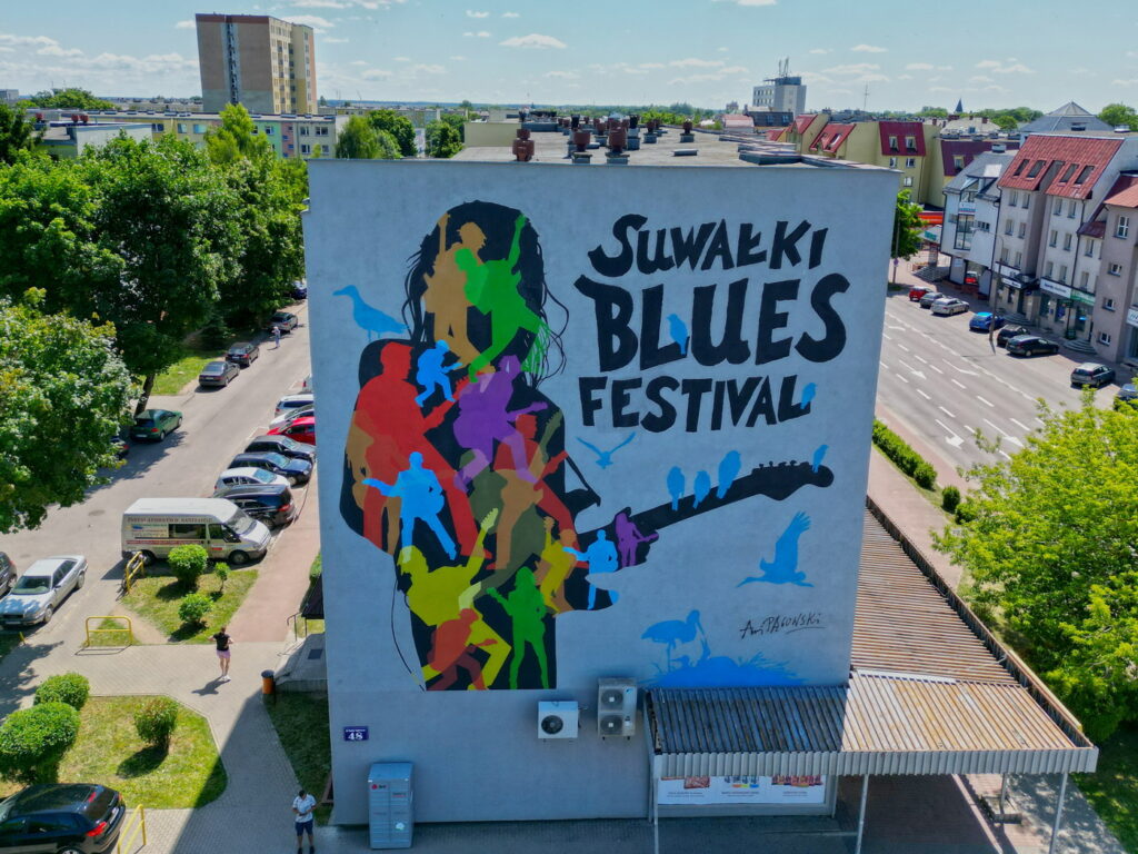 Suwałki Blues Festiwal 2023 mural Noniewicza
